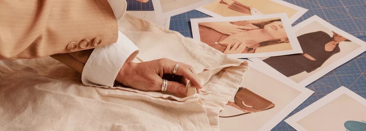 Tendances mode printemps avec Pluxee Luxembourg : tissu en lin beige, inspirations vestimentaires et accessoires élégants pour un style raffiné, parfait pour la saison.