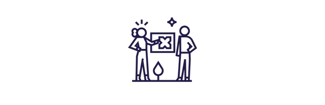 Deux collaborateurs stylisés debout autour d’une carte Pluxee, illustrant les avantages des chèques repas pour attirer et fidéliser les talents en entreprise.